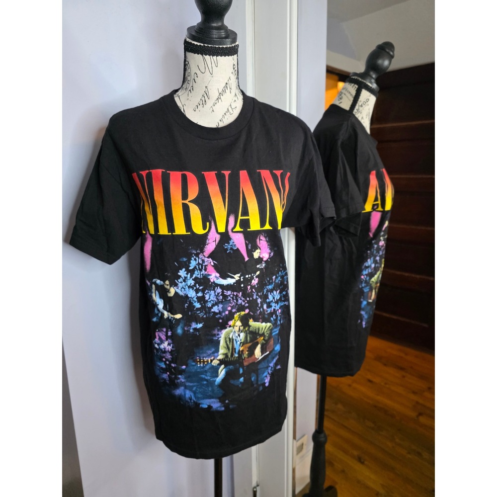 Nirvana MTV Unplugged Graphic T-Shirt Alstyle Heavyweight Black Mens Medium M